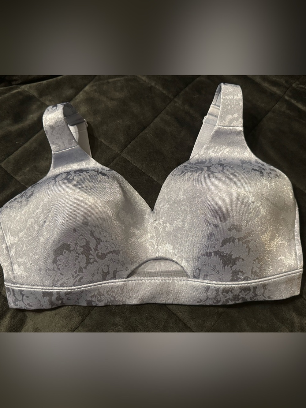 Cacique Light Blue Floral Seamless Wireless Bra - Women Intimates & Sleepwear